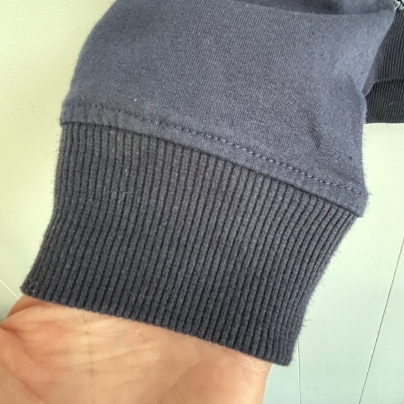 Roots Navy blue crew neck pullover sweatshirt with knit front size M - Picture 5 of 11